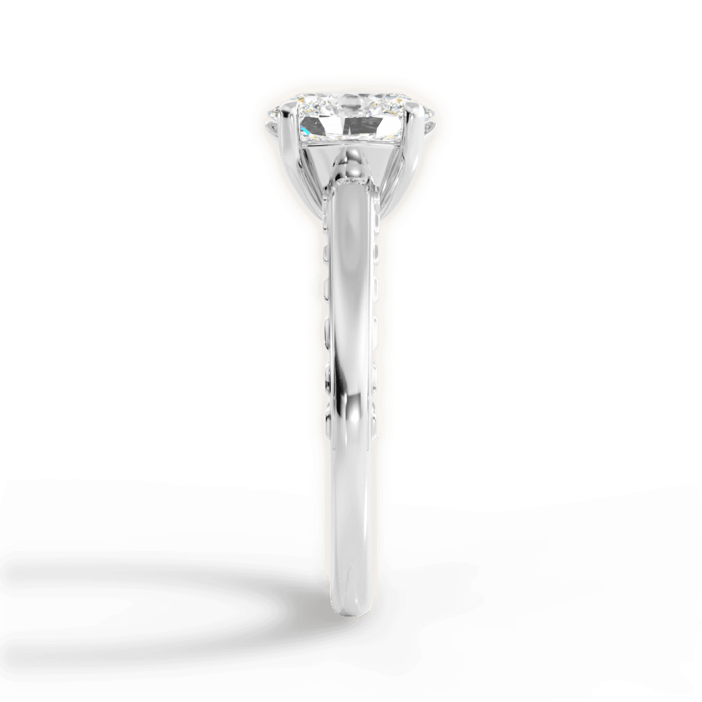 Annette Oval Cut Lab Grown Diamond 14Kt White Gold Engagement Ring - View 4