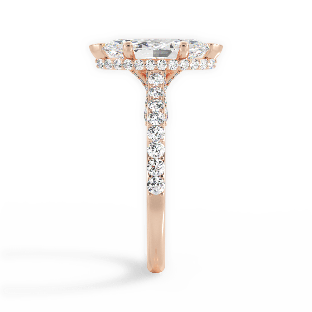 Laura Marquise Cut Lab Grown Diamond 18Kt Rose Gold Engagement Ring - View 3