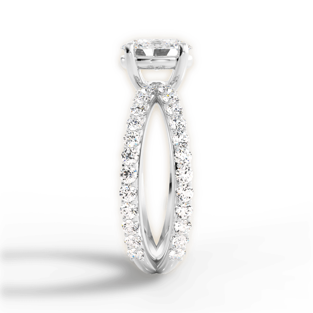 Lauren Oval Cut Lab Grown Diamond 18Kt White Gold Engagement Ring - View 2