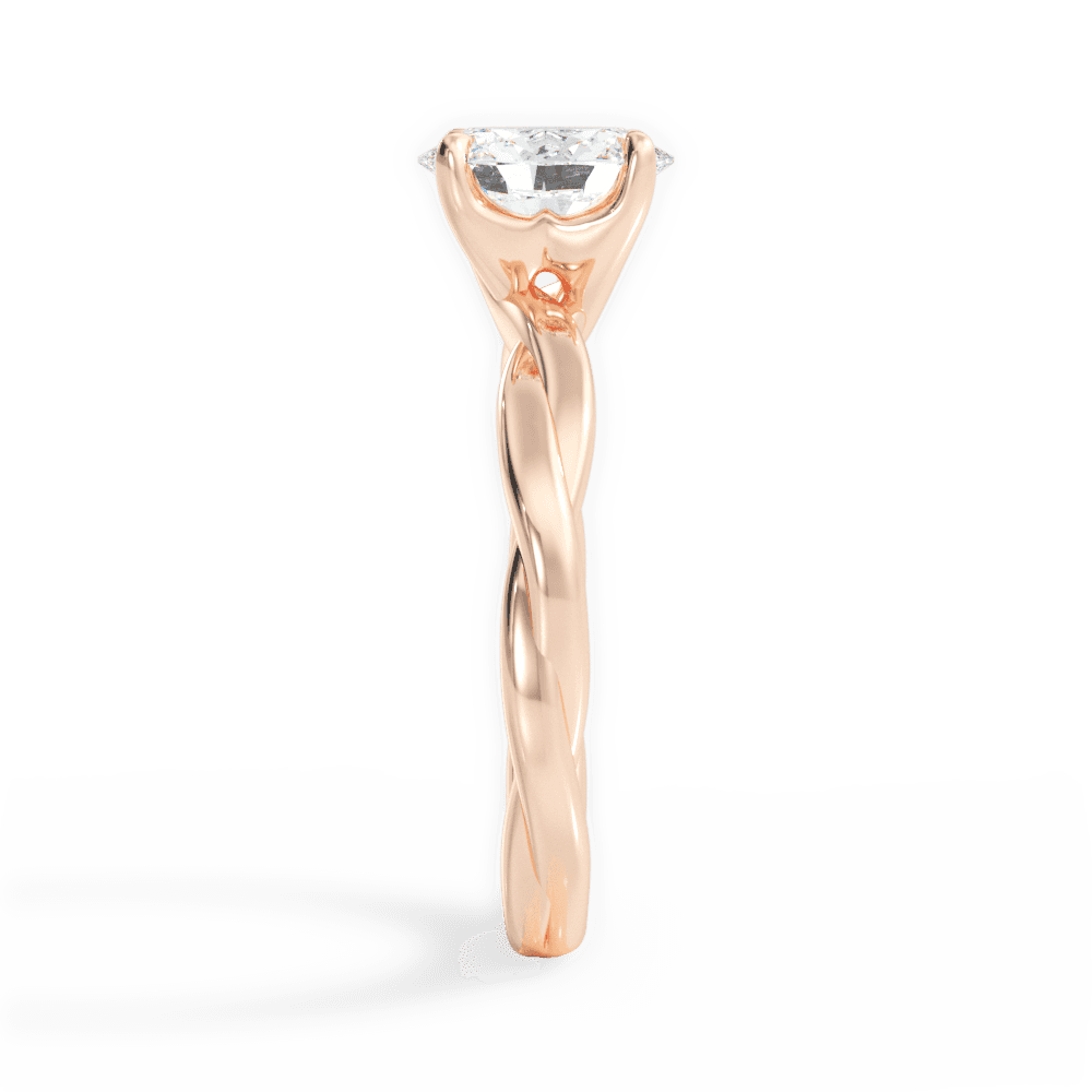 Bianca Oval Cut Lab Grown Diamond 18Kt Rose Gold Engagement Ring - View 2