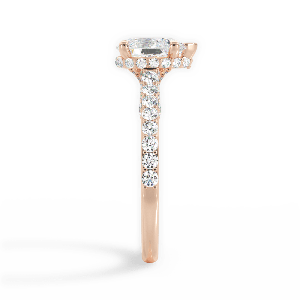 Laura Pear Cut Lab Grown Diamond 18Kt Rose Gold Engagement Ring - View 4
