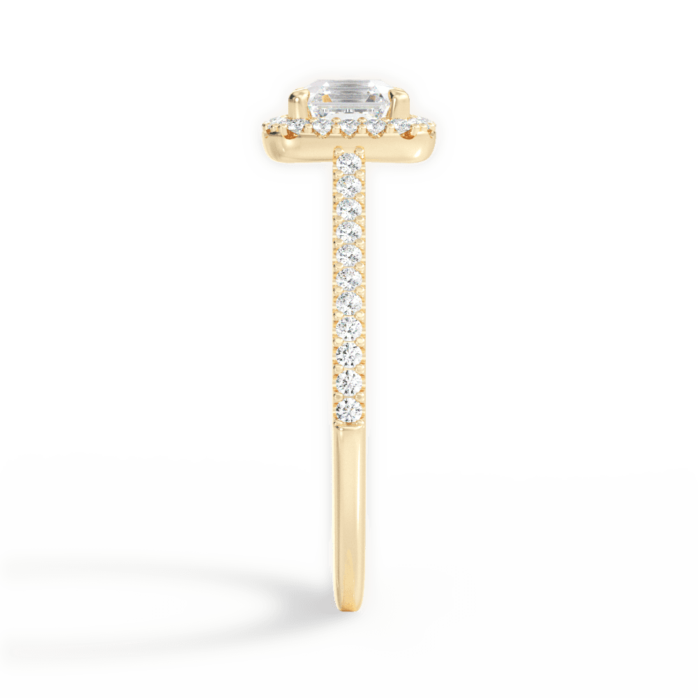 Jeanne Asscher Cut Lab Grown Diamond 18Kt Yellow Gold Engagement Ring - View 3