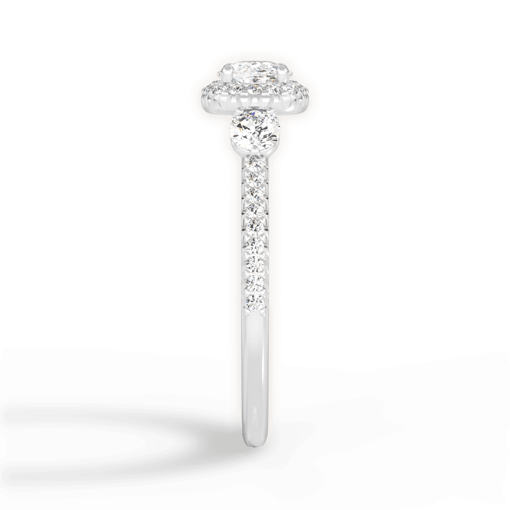 Kara Cushion Cut Lab Grown Diamond 18Kt White Gold Engagement Ring - View 4