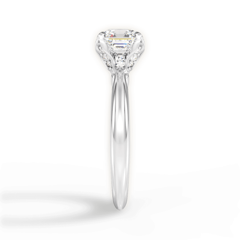 Elaine Asscher Cut Lab Grown Diamond Platinum Engagement Ring - View 4