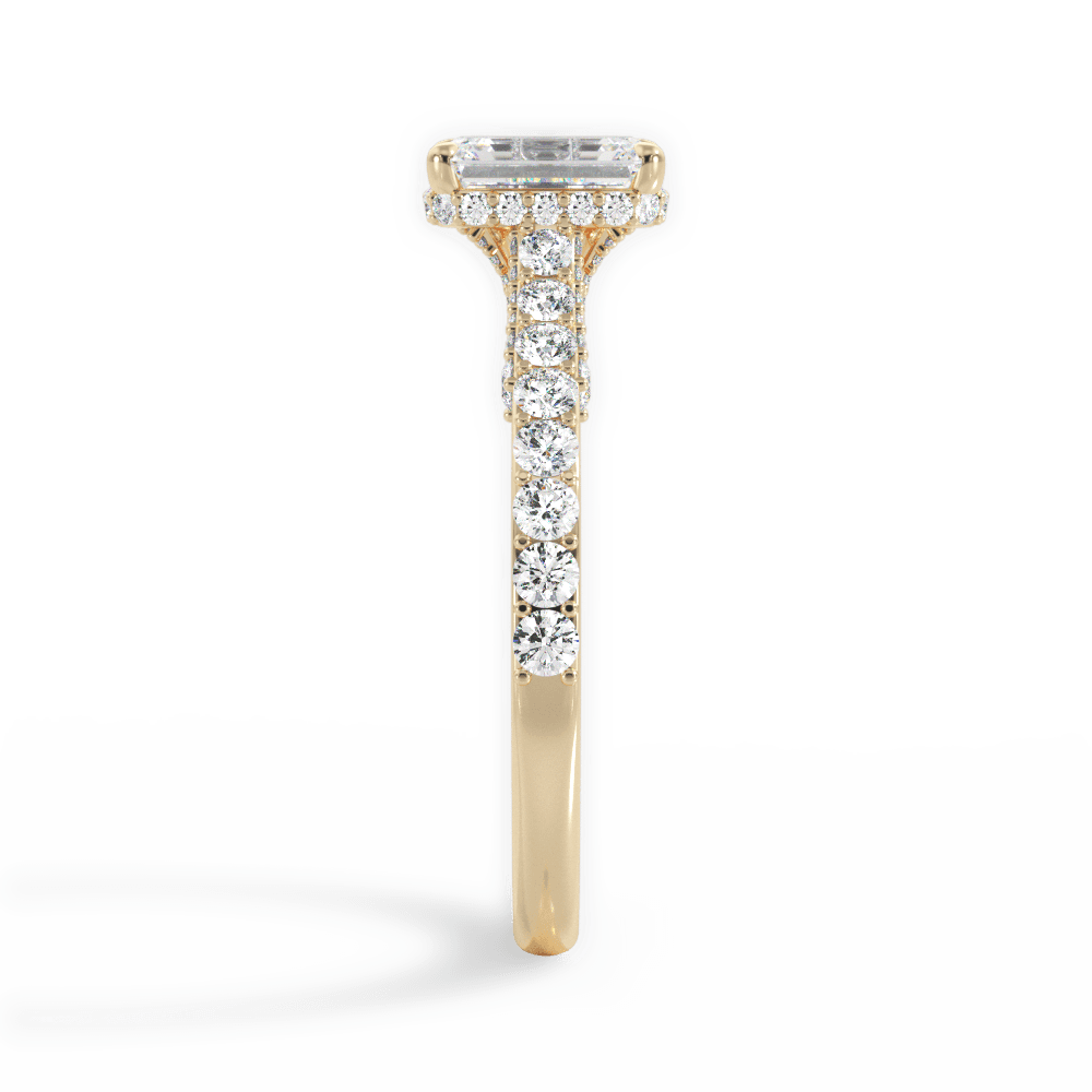 Laura Emerald Cut Lab Grown Diamond 18Kt Yellow Gold Engagement Ring - View 2