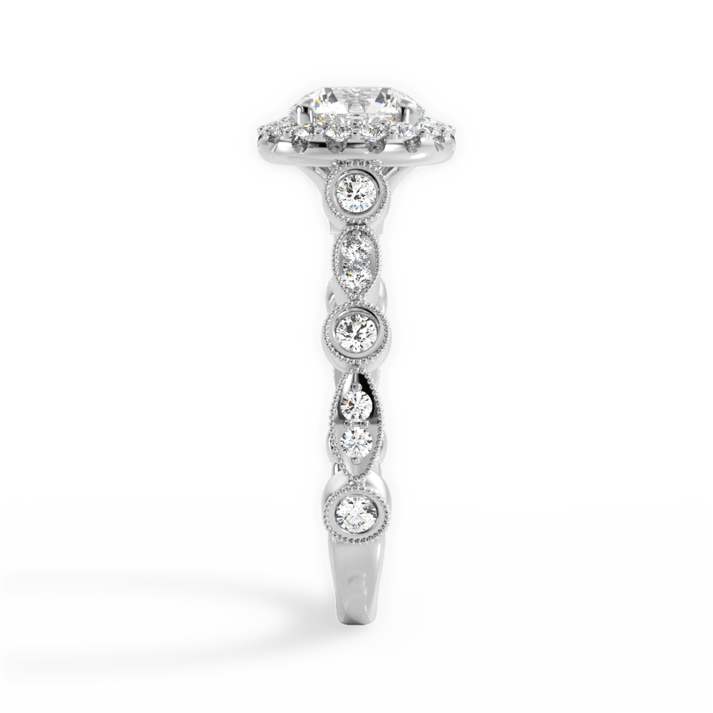 Irene Round Cut Lab Grown Diamond 14Kt White Gold Engagement Ring - View 4