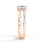 Christie Emerald Cut Lab Grown Diamond 18Kt Rose Gold Engagement Ring - View 3