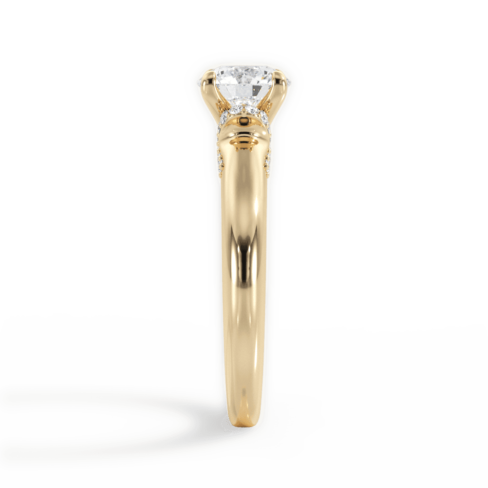Florence Round Cut Lab Grown Diamond 18Kt Yellow Gold Engagement Ring - View 3