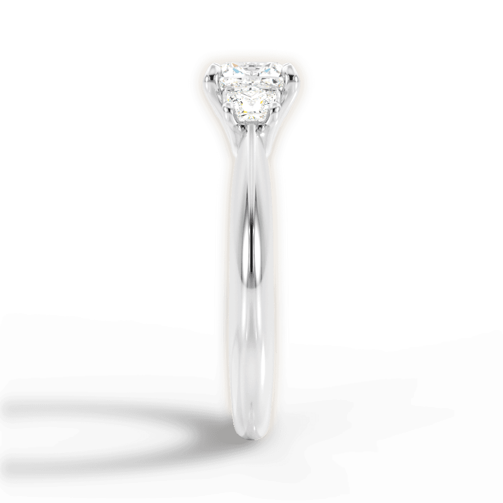 Dorothy Cushion Cut Lab Grown Diamond 14Kt White Gold Engagement Ring - View 4