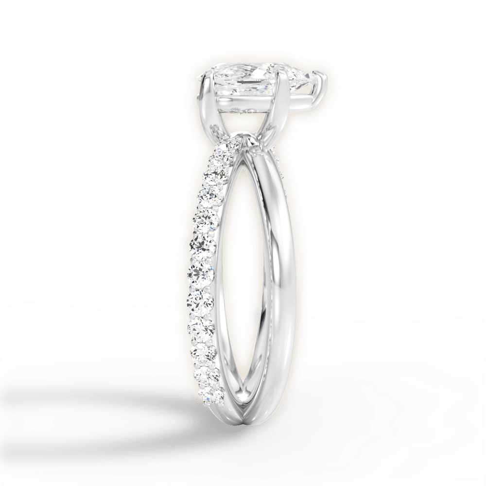 Jennifer Pear Cut Lab Grown Diamond 18Kt White Gold Engagement Ring - View 4