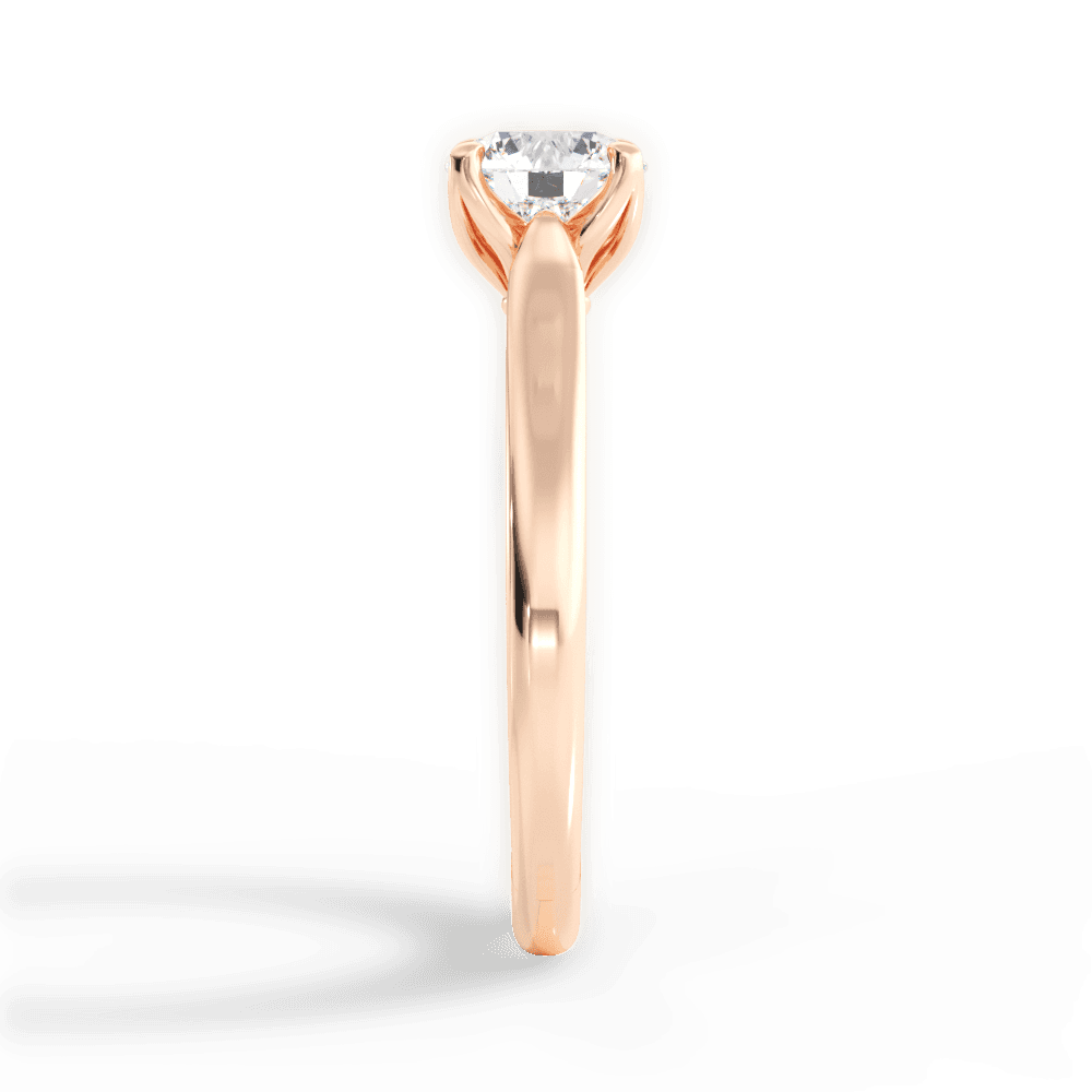 Carrie Round Cut Lab Grown Diamond 18Kt Rose Gold Engagement Ring - View 2