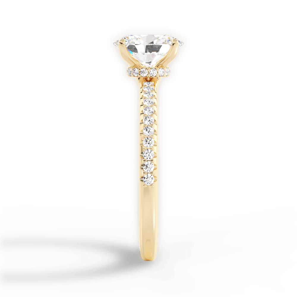 Giselle Oval Cut Lab Grown Diamond 18Kt Yellow Gold Engagement Ring - View 4