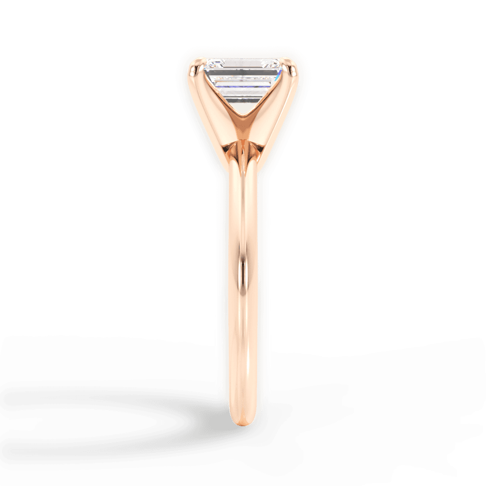 Casey Emerald Cut Lab Grown Diamond 18Kt Rose Gold Engagement Ring - View 4