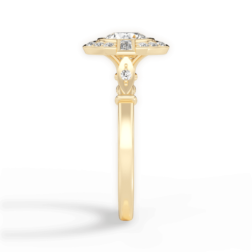 Jenna Round Cut Lab Grown Diamond 18Kt Yellow Gold Engagement Ring - View 4