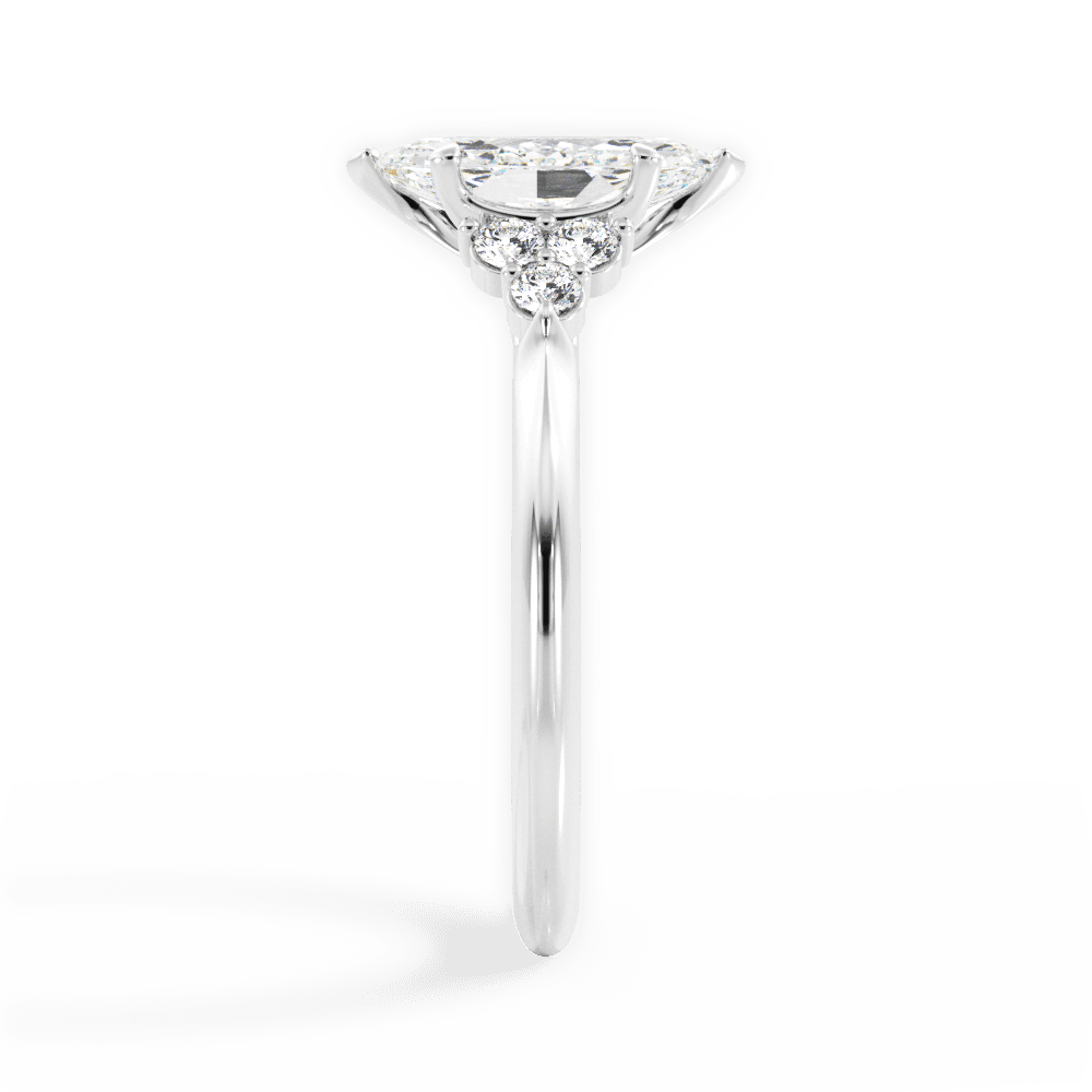 Celeste Marquise Cut Lab Grown Diamond 14Kt White Gold Engagement Ring - View 4
