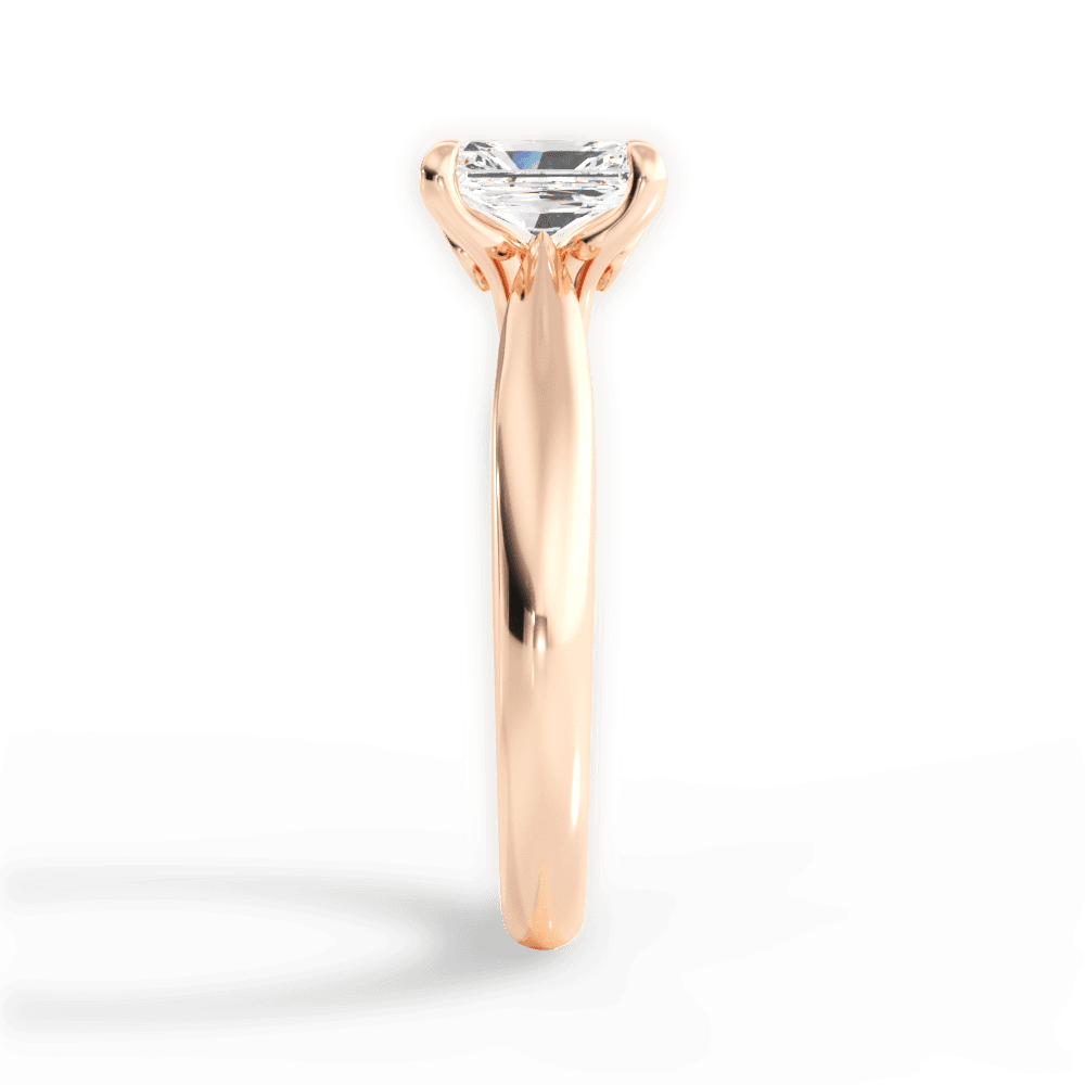 Dolores Radiant Cut Lab Grown Diamond 18Kt Rose Gold Engagement Ring - View 3