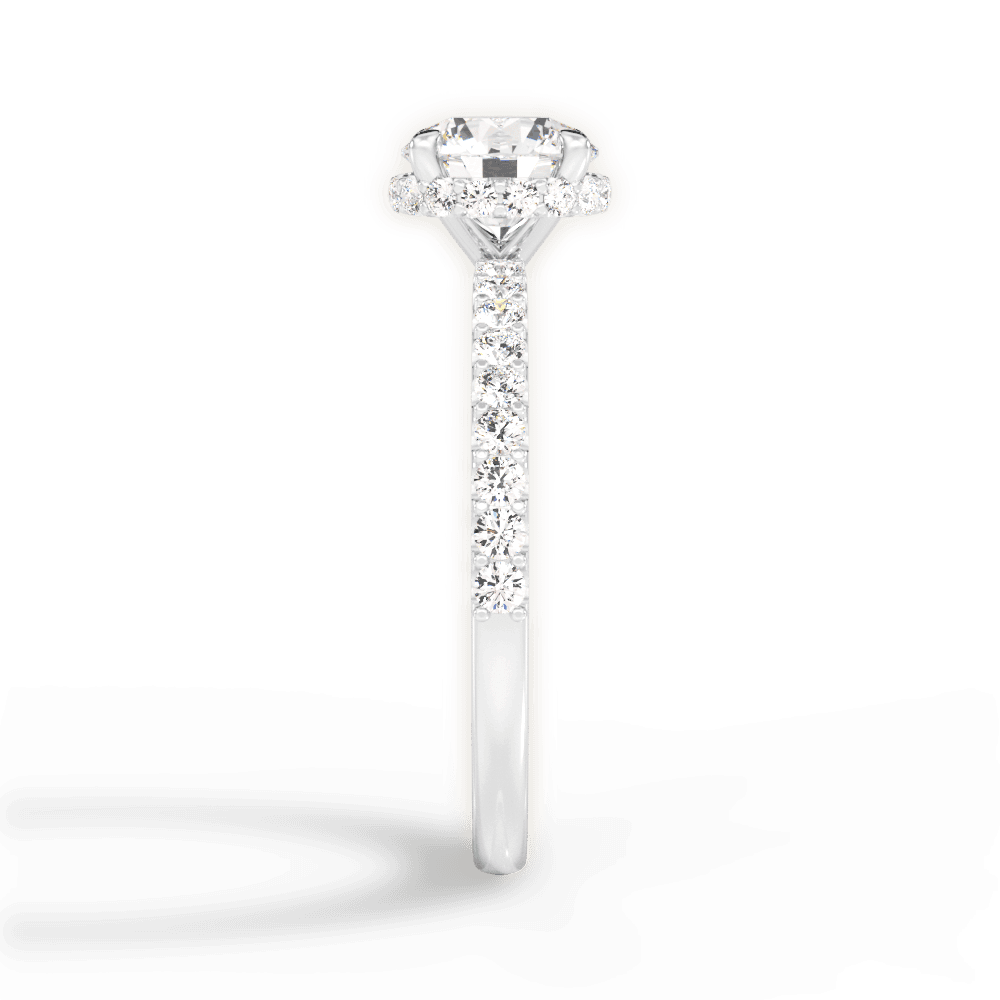 Isabella Round Cut Lab Grown Diamond 18Kt White Gold Engagement Ring - View 4