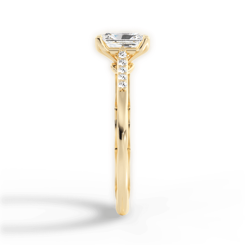 Christina Radiant Cut Lab Grown Diamond 18Kt Yellow Gold Engagement Ring - View 2