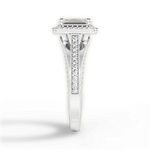 Lillian Emerald Cut Lab Grown Diamond Platinum Engagement Ring - View 2