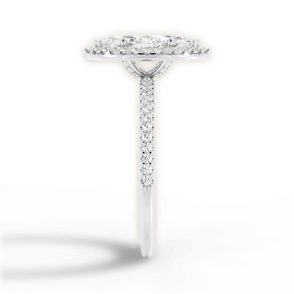 Joanne Marquise Cut Lab Grown Diamond Platinum Engagement Ring - View 2