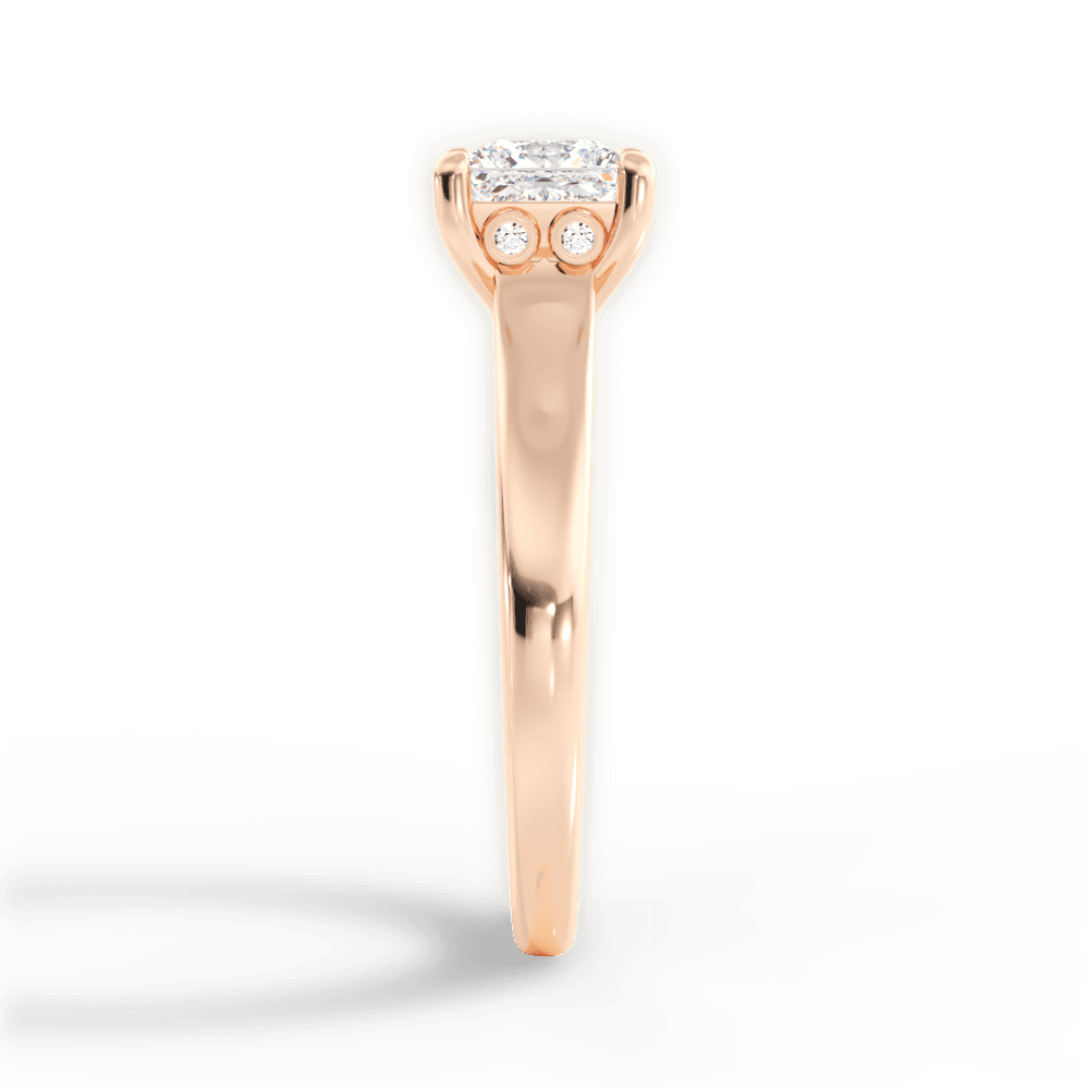 Carol Princess Cut Lab Grown Diamond 18Kt Rose Gold Engagement Ring - View 2