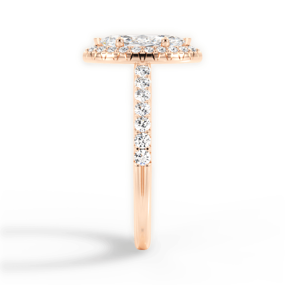 Kathleen Marquise Cut Lab Grown Diamond 18Kt Rose Gold Engagement Ring - View 3