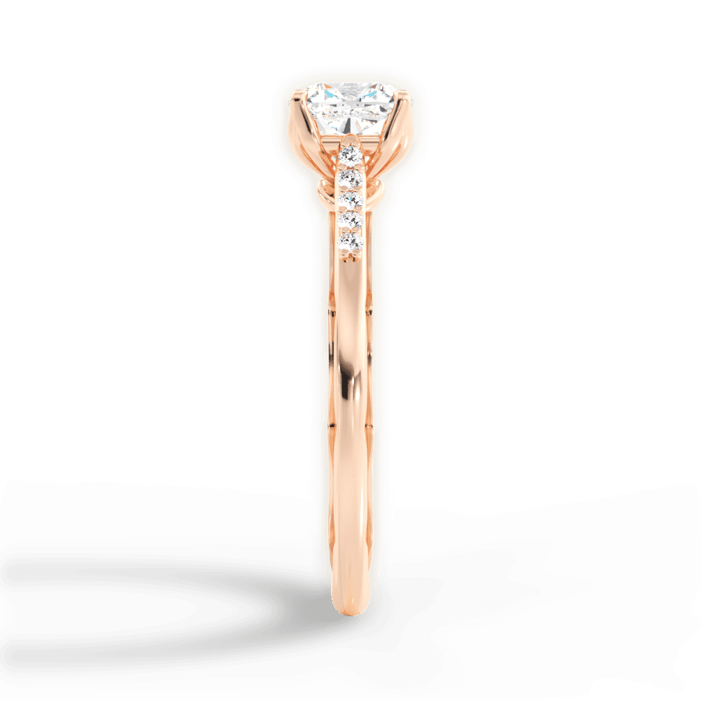 Christina Cushion Cut Lab Grown Diamond 18Kt Rose Gold Engagement Ring - View 2