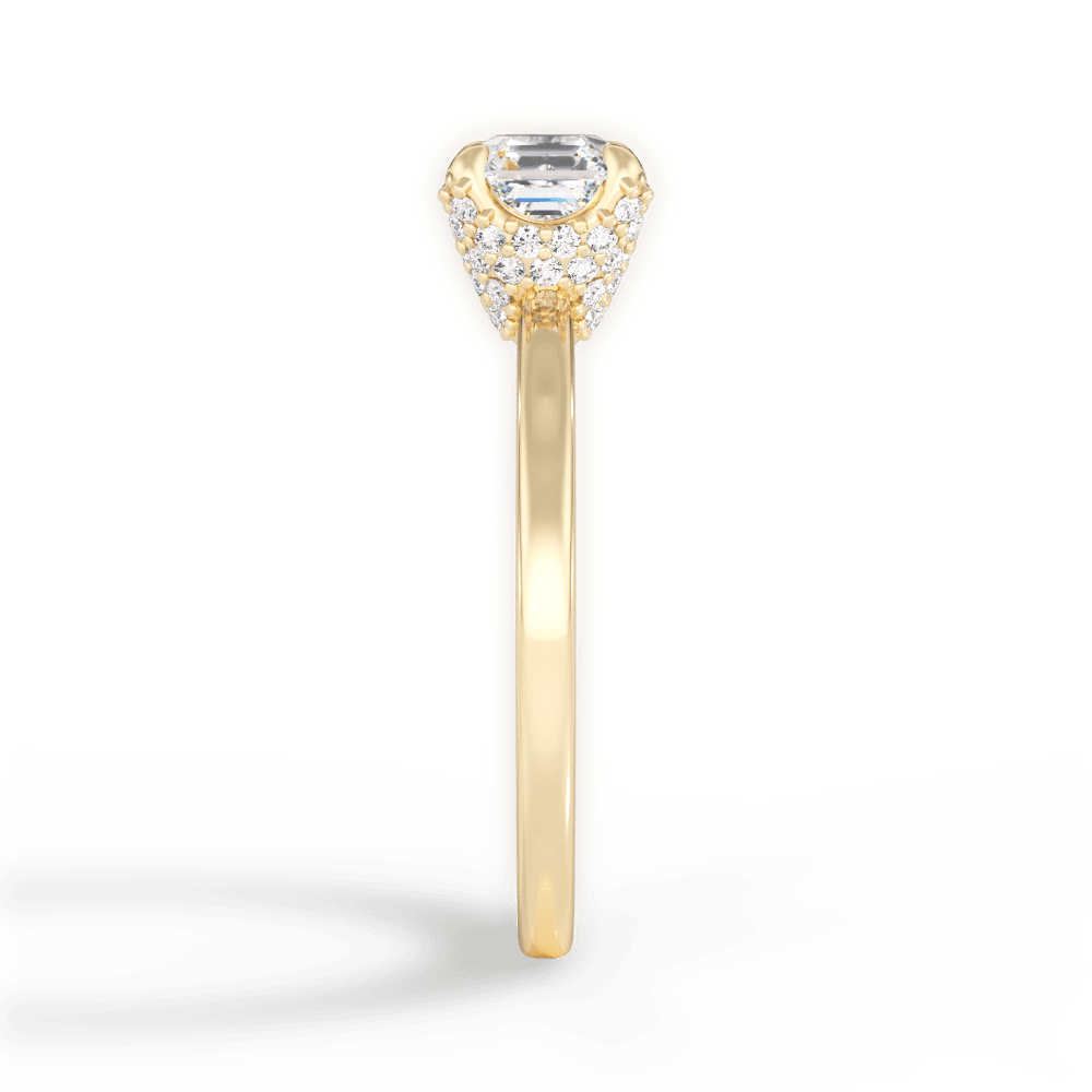 Gemma Asscher Cut Lab Grown Diamond 18Kt Yellow Gold Engagement Ring - View 4