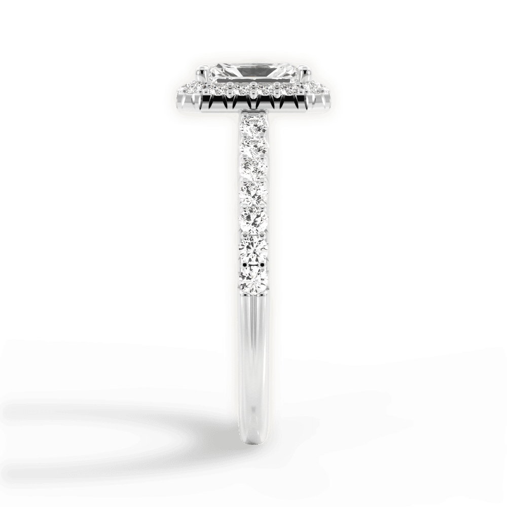 Kathleen Radiant Cut Lab Grown Diamond 18Kt White Gold Engagement Ring - View 2