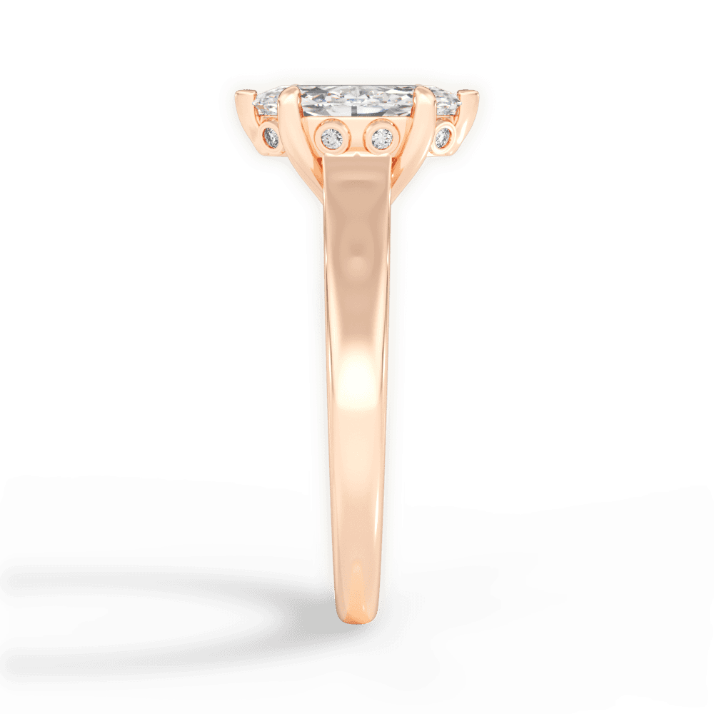 Carol Marquise Cut Lab Grown Diamond 18Kt Rose Gold Engagement Ring - View 2