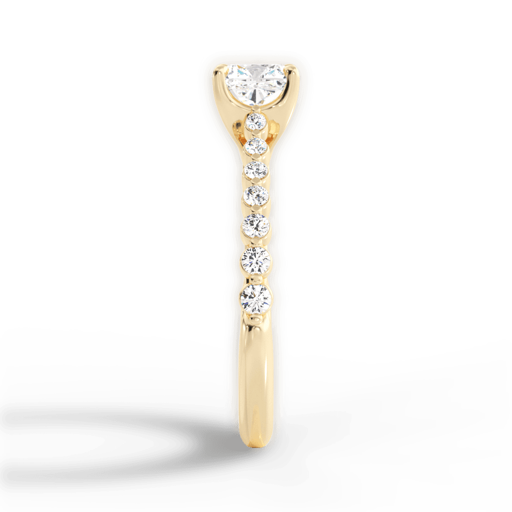 Dana Cushion Cut Lab Grown Diamond 18Kt Yellow Gold Engagement Ring - View 2