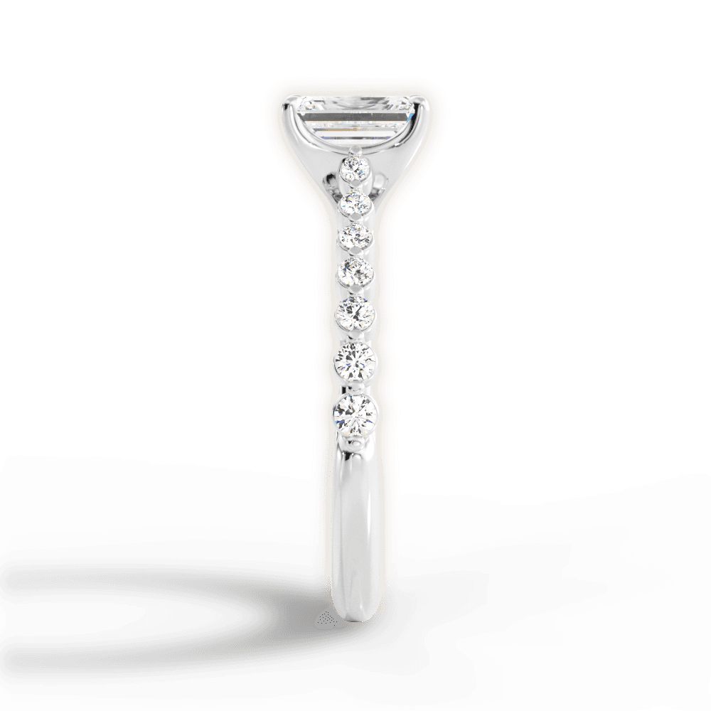Dana Emerald Cut Lab Grown Diamond 18Kt White Gold Engagement Ring - View 3