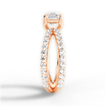 Lauren Asscher Cut Lab Grown Diamond 18Kt Rose Gold Engagement Ring - View 2