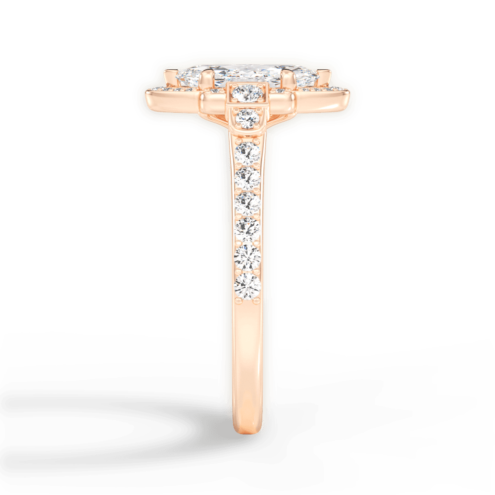 Joyce Marquise Cut Lab Grown Diamond 18Kt Rose Gold Engagement Ring - View 4