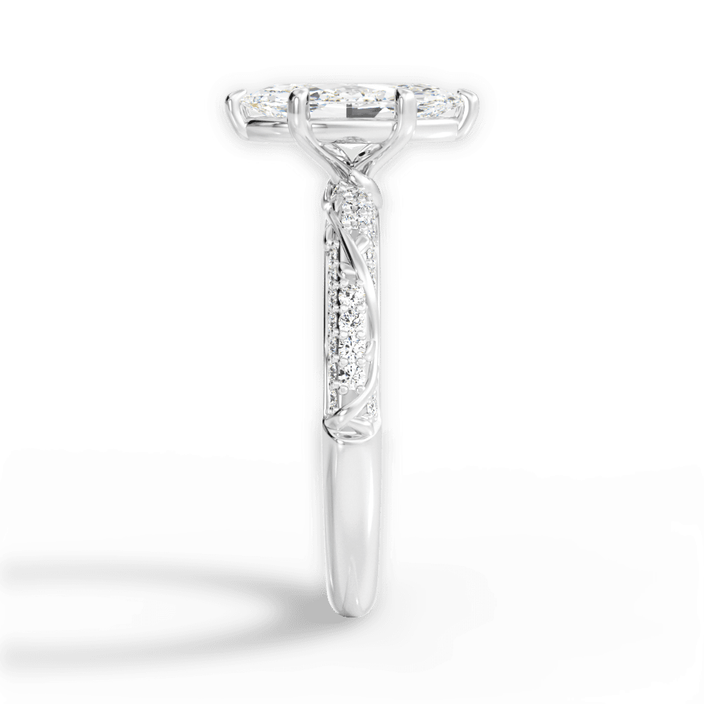 Gloria Marquise Cut Lab Grown Diamond 18Kt White Gold Engagement Ring - View 4