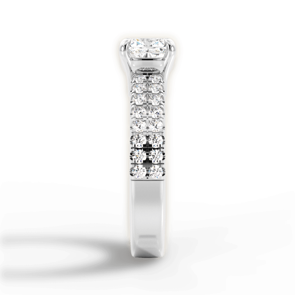 Kayla Cushion Cut Lab Grown Diamond 14Kt White Gold Engagement Ring - View 4