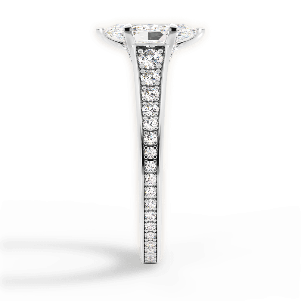 Leslie Marquise Cut Lab Grown Diamond 14Kt White Gold Engagement Ring - View 4