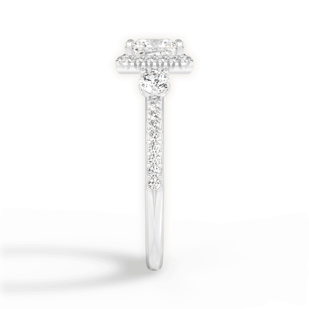 Julia Princess Cut Lab Grown Diamond 14Kt White Gold Engagement Ring - View 4