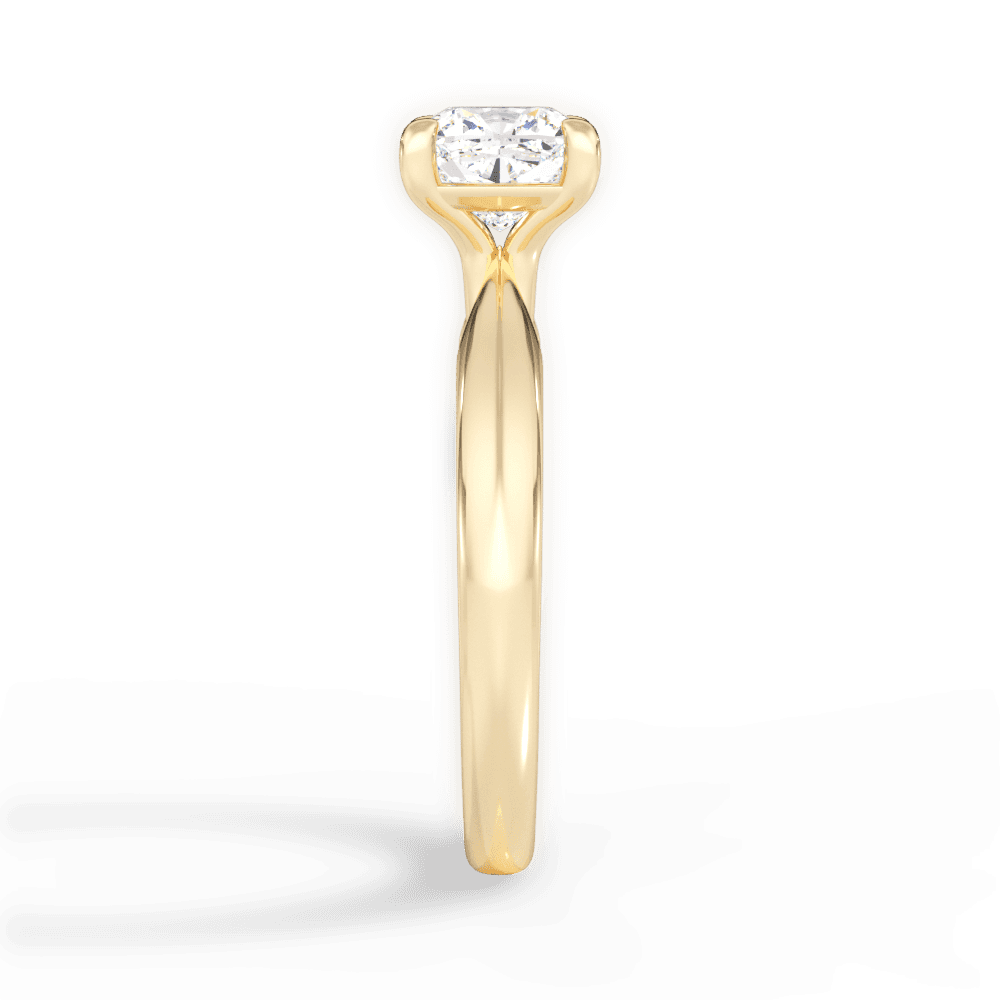 Beth Cushion Cut Lab Grown Diamond 18Kt Yellow Gold Engagement Ring - View 3