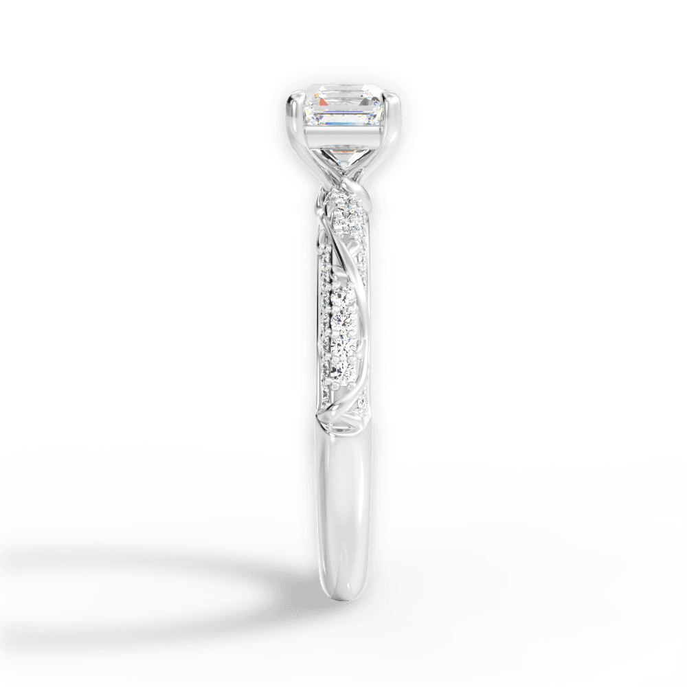 Gloria Asscher Cut Lab Grown Diamond 14Kt White Gold Engagement Ring - View 2
