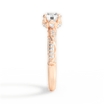 Josephine Round Cut Lab Grown Diamond 18Kt Rose Gold Engagement Ring - View 2