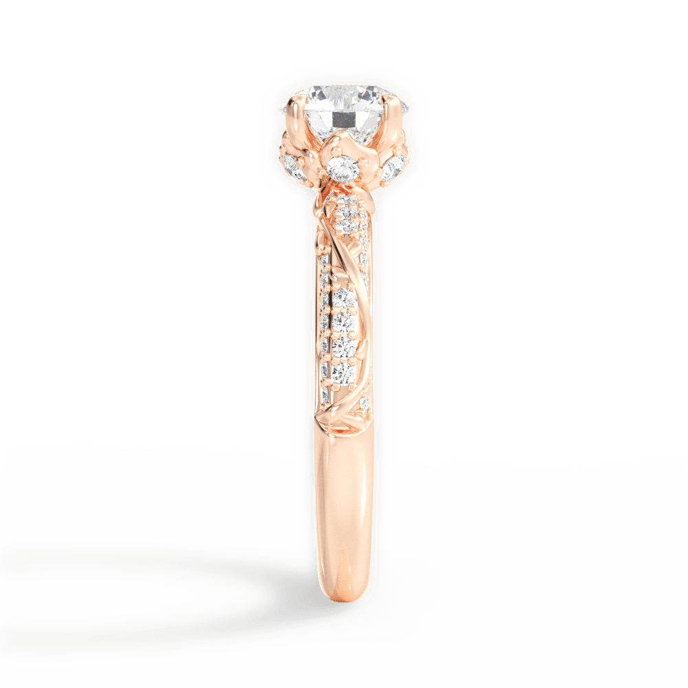 Josephine Round Cut Lab Grown Diamond 18Kt Rose Gold Engagement Ring - View 2