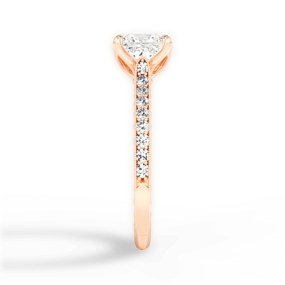 Gilda Princess Cut Lab Grown Diamond 18Kt Rose Gold Engagement Ring - View 2