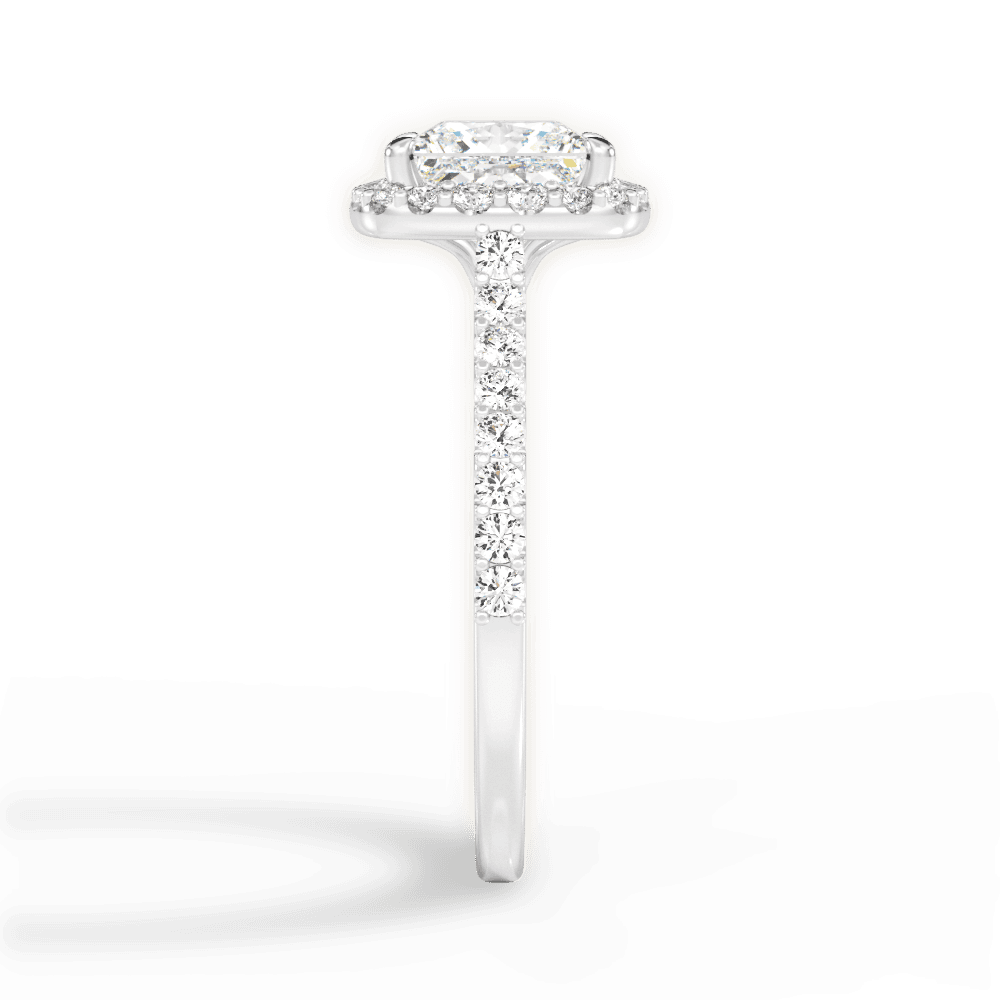 Ingrid Princess Cut Lab Grown Diamond 18Kt White Gold Engagement Ring - View 3