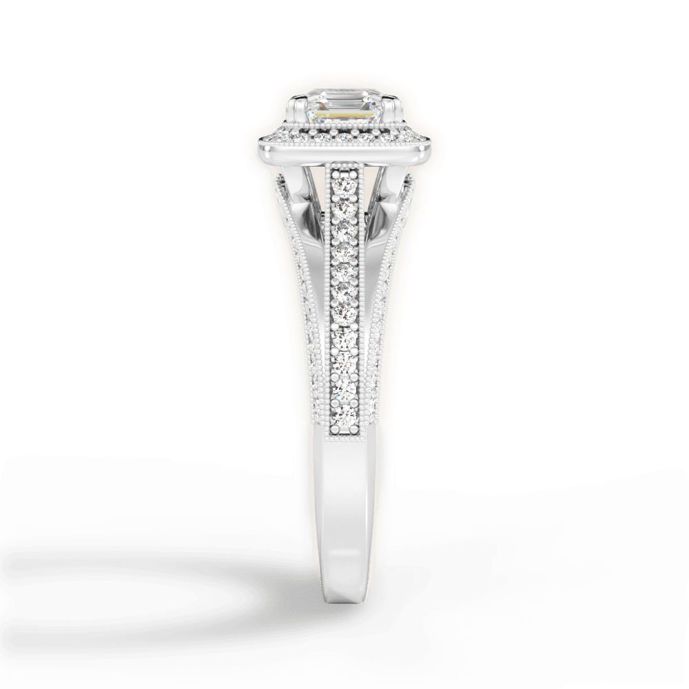 Lillian Asscher Cut Lab Grown Diamond 14Kt White Gold Engagement Ring - View 4