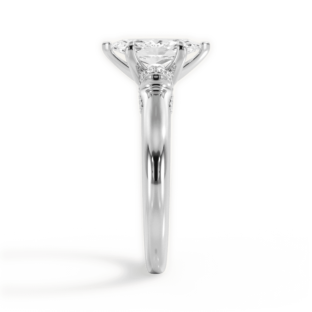 Florence Marquise Cut Lab Grown Diamond Platinum Engagement Ring - View 3
