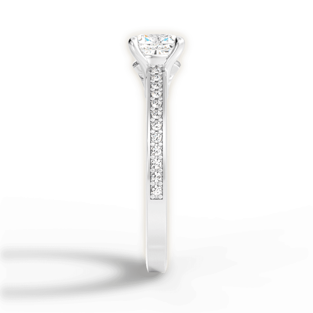 Donna Cushion Cut Lab Grown Diamond 14Kt White Gold Engagement Ring - View 4