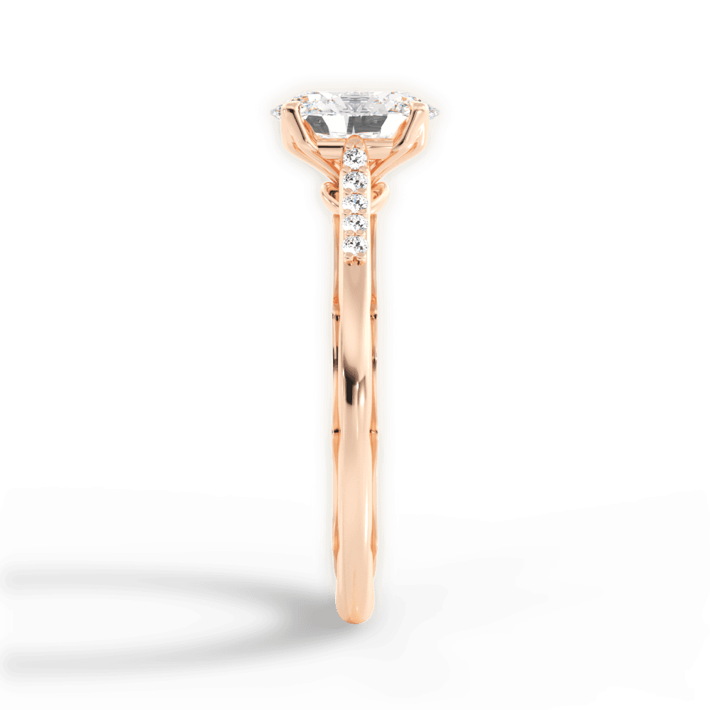 Christina Oval Cut Lab Grown Diamond 18Kt Rose Gold Engagement Ring - View 2