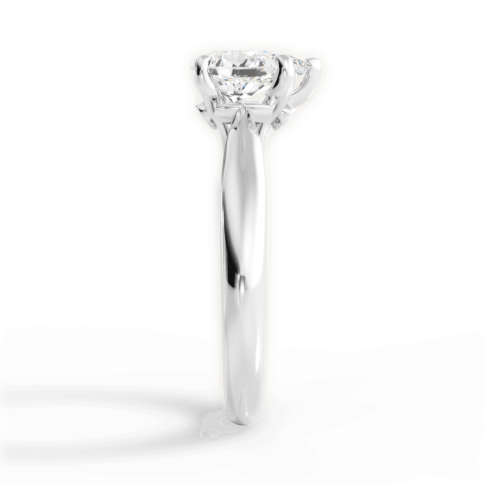 Beverly Pear Cut Lab Grown Diamond Platinum Engagement Ring - View 3