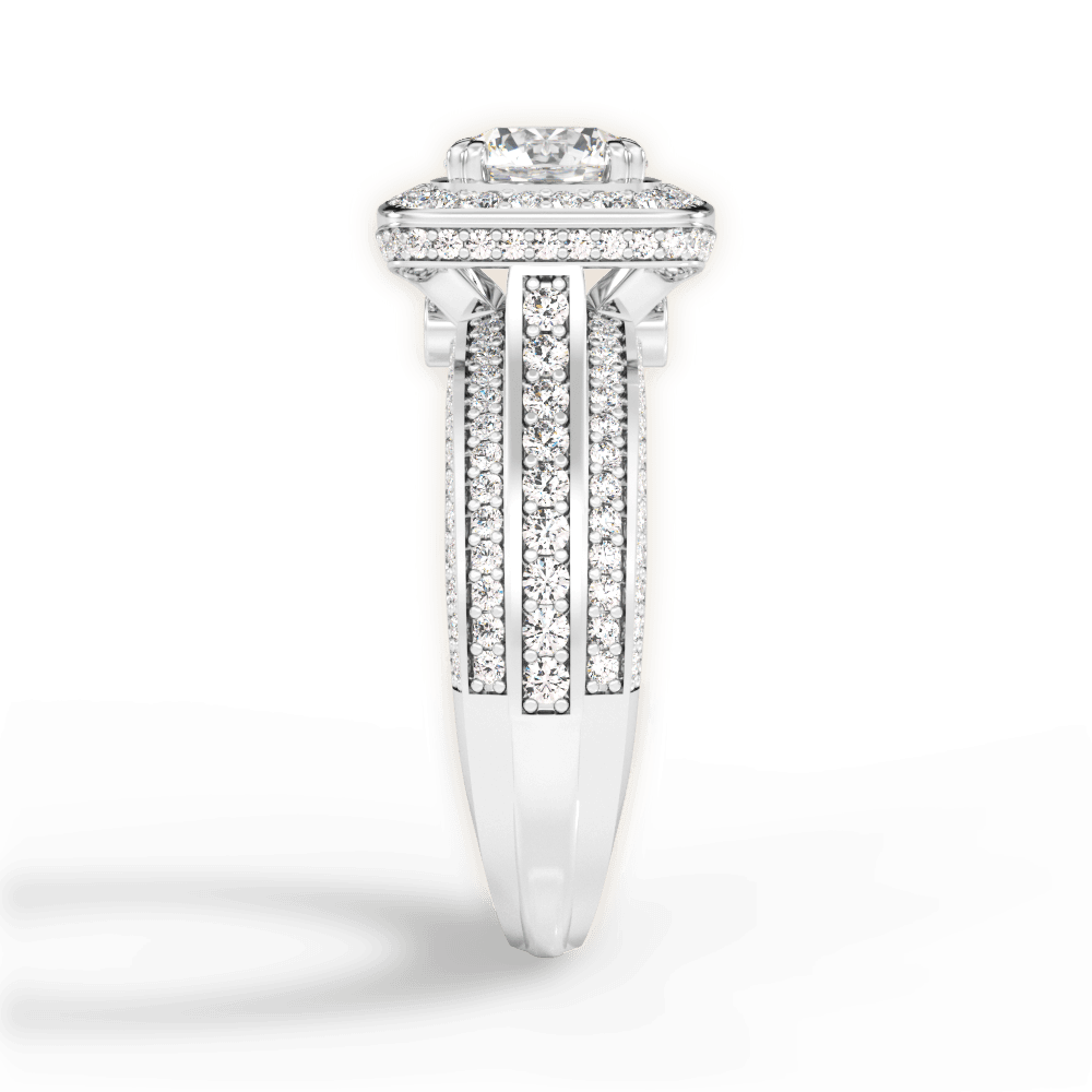 Madison Round Cut Lab Grown Diamond Platinum Engagement Ring - View 2